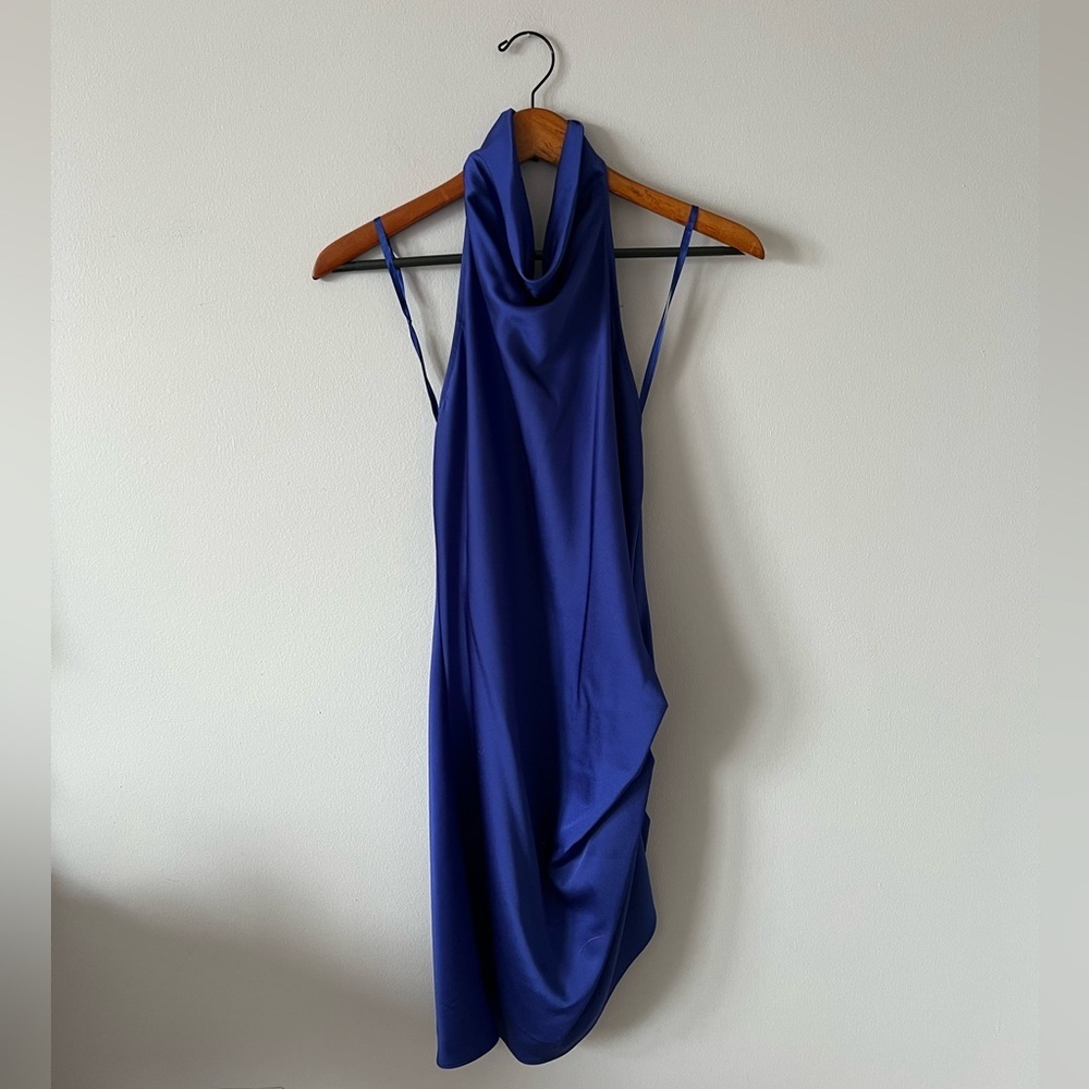 Gianni Bini Peyton Satin Cowl Neck Backless Dress